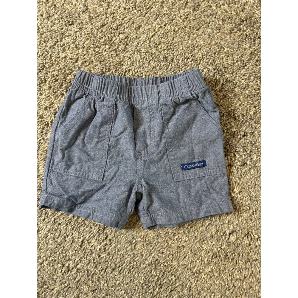 Calvin Klein Boys 2 Piece Blue Striped‎ Short Set Size 3/6 Months